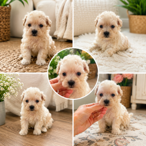 Cachorro de raza Maltipoo color Crema tipo 3/4kg