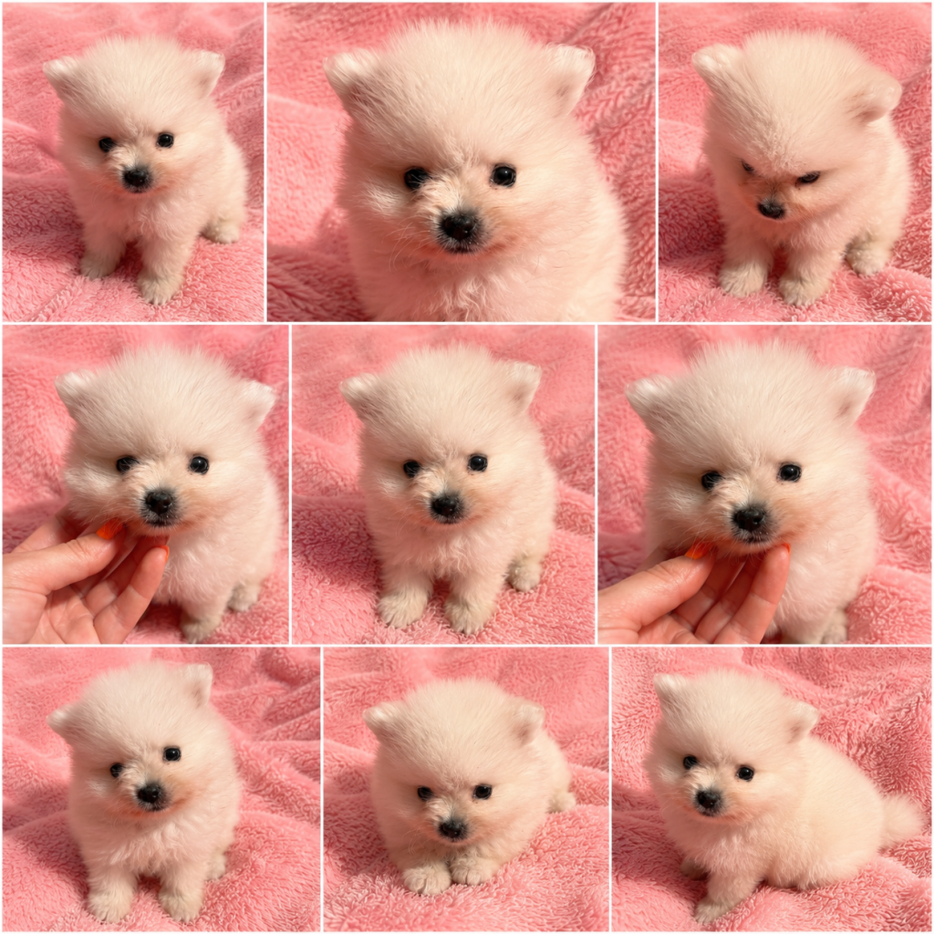 Cachorro de raza Pomerania color Blanco tipo Mini