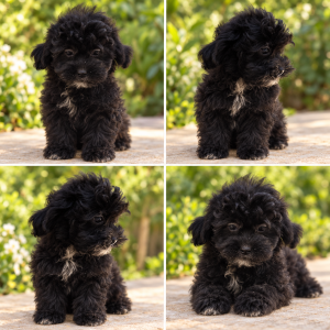 Cachorro de raza Maltipoo color Negro tipo Pesará 3-4kg de adulto