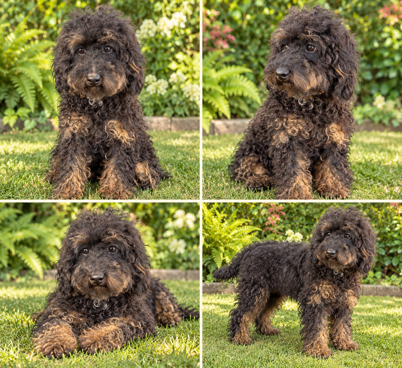 Cachorro Caniche Negro y fuego Enano
