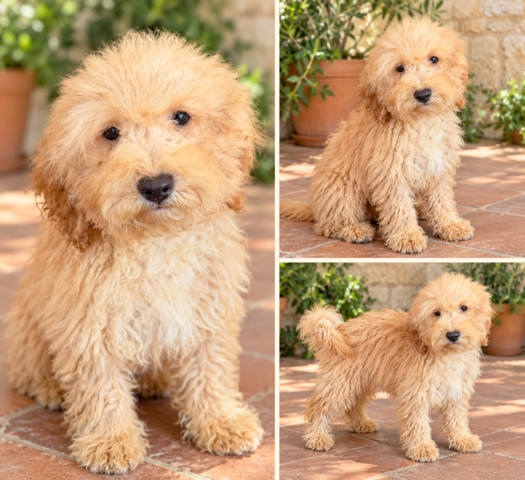 Cachorro de raza Caniche color Apricot claro tipo Enano